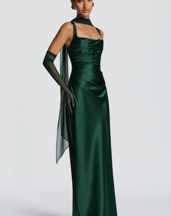 ¡OFERTA 2X1! Vestido Satinado Esmeralda