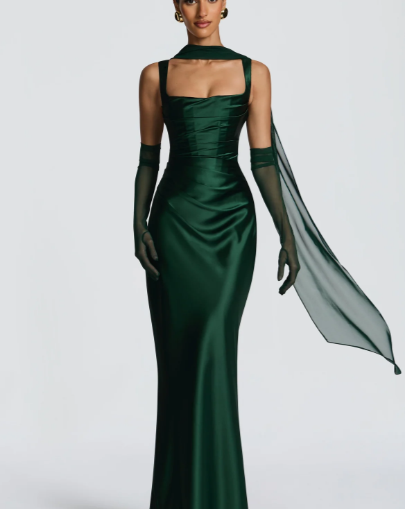 ¡OFERTA 2X1! Vestido Satinado Esmeralda