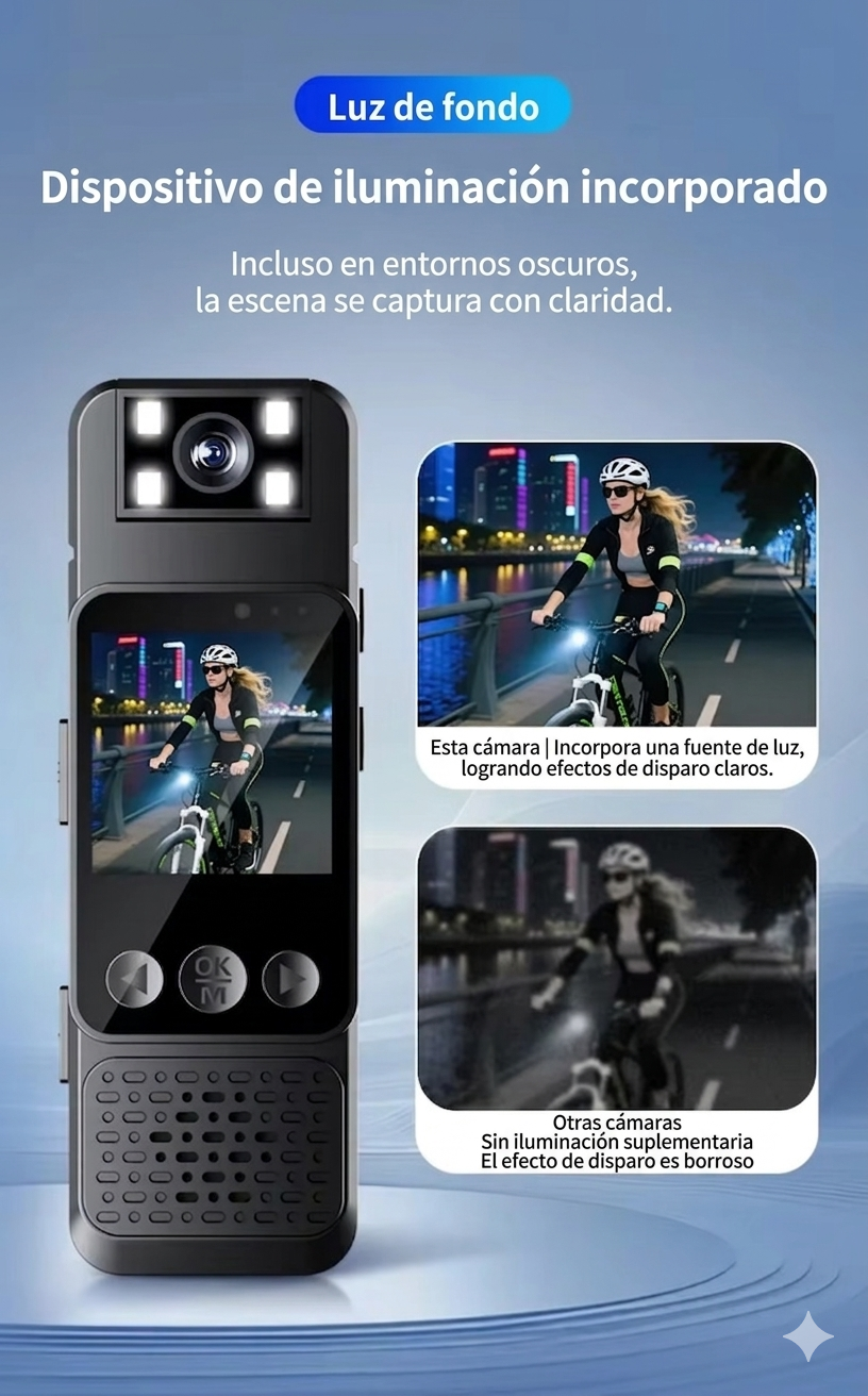 Cámara Corporal HD 1080P con Luz