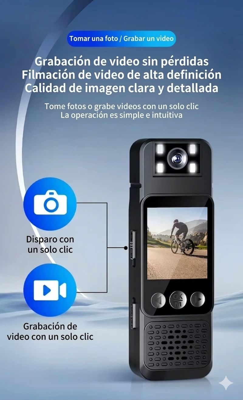 Cámara Corporal HD 1080P con Luz